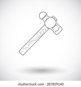 Hammer. Single flat icon on white background. Vector illustration.