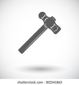 Hammer. Single flat icon on white background. Vector illustration.