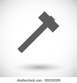 Hammer. Single flat icon on white background. Vector illustration.