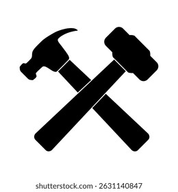 Hammer and Sledgehammer icon on white background, Vector illustration design.