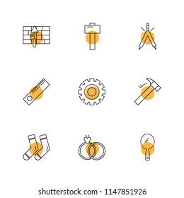 hammer  socks  tennis  hardware  tools labour  constructions  icon vector design  flat  collection style creative  icons  electronics