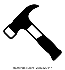 Hammer solid icon, construction tools concept, mallet vector sign on white background, glyph style icon for mobile concept and web design. Vector graphics