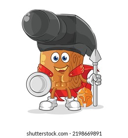 the hammer spartan character. cartoon mascot vector