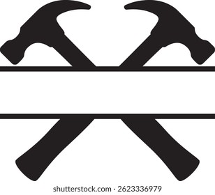 Hammer Split Name Frame on white background