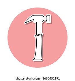 hammer sticker icon. Simple thin line, outline vector of Home repair tool icons for ui and ux, website or mobile application