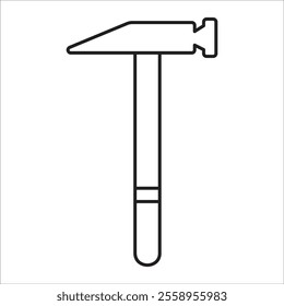 Hammer stock icon outline vector