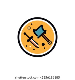 hammer and sword flat logo
