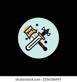 hammer and sword flat logo