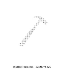 El símbolo martillo lleno de puntos negros. Estilo de puntillismo. Ilustración del vector sobre fondo blanco