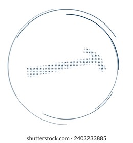 The hammer symbol filled with dark blue dots. Pointillism style. Vector illustration on white background