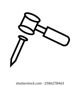  hammer symbol, logo illustration, hammer and nail.