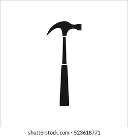 Hammer symbol sign silhouette icon on background