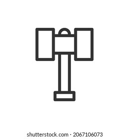 Hammer thin line icon. Symbol in trendy outline style. Premium design for web and apps. Perfect for UI. 