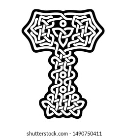 Hammer of Thor in celtic design. Mjolnir.
