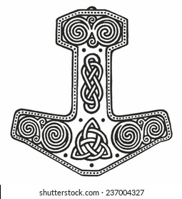 Hammer of Thor Viking Magic warrior norse tattoo Symbol  svg