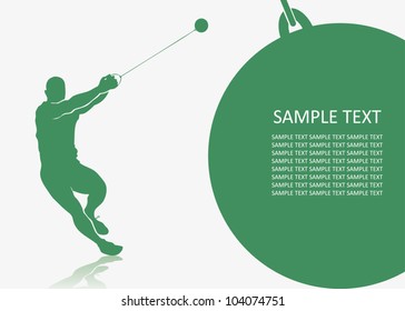 Hammer throw background - vector illustration