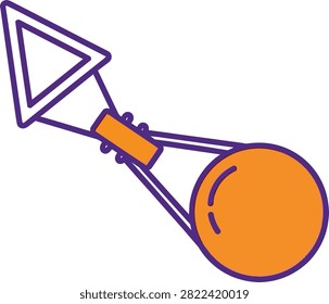 Hammer throw ball icon vector illustration for athletics and track and field sports events.