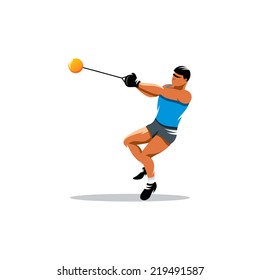 Hammer throw Branding Identity Corporate vector logo design template Isolated on a white background