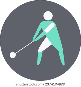 Hammer throw competition icon. Sport sign.  