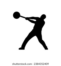 Hammer Throw Icon on White Background - Simple Vector Illustration