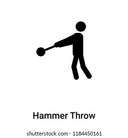 Hammer Throw icon vector isolated on white background, logo concept of Hammer Throw sign on transparent background, filled black symbol
