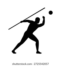 hammer throw silhouette vector art illustration