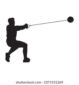 Hammer Throw Sport Art Silhouette