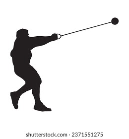 Hammer Throw Sport Art Silhouette