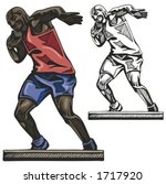 Hammer thrower athlete. Vector illustration.