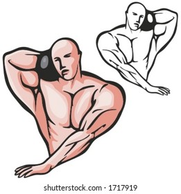 Hammer thrower athlete. Vector illustration.