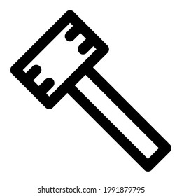 Hammer Tool in Carpentry in Outline Icon