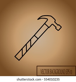 hammer tool , contour line sign