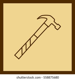 hammer tool , contour line sign