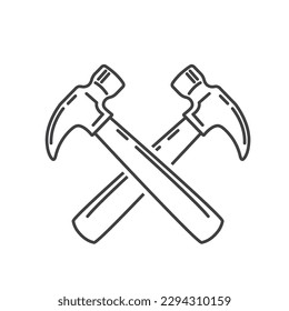 hammer tool crossed  icon vector element design template web