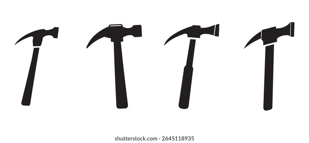 hammer tool design silhouette vector illustration