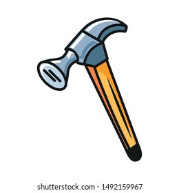 hammer tool handle isolated icon