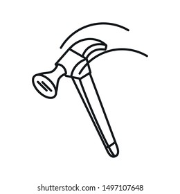 hammer tool handle isolated icon