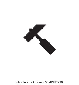 Hammer tool hard work builder job icon vector illustration symbol pictogram flat