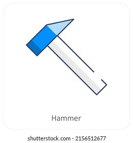 Hammer And Tool Icon Concept