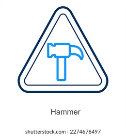 Symbol-Konzept für Hammer und Werkzeug
