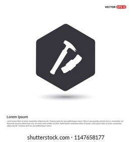 Hammer Tool Icon Hexa White Background icon template - Free vector icon