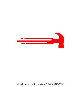 Hammer tool icon logo design vector template