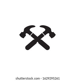 Hammer tool icon logo design vector template