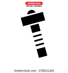 hammer tool icon or logo isolated sign symbol vector illustration - high quality black style vector icons
