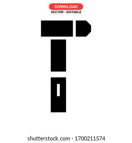 hammer tool icon or logo isolated sign symbol vector illustration - high quality black style vector icons
