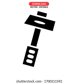 hammer tool icon or logo isolated sign symbol vector illustration - high quality black style vector icons
