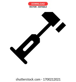 hammer tool icon or logo isolated sign symbol vector illustration - high quality black style vector icons
