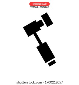 Icono de herramienta martillo o logotipo símbolo de signo aislado ilustración vectorial - iconos vectoriales de estilo negro de alta calidad
