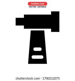 hammer tool icon or logo isolated sign symbol vector illustration - high quality black style vector icons
