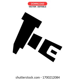 hammer tool icon or logo isolated sign symbol vector illustration - high quality black style vector icons
